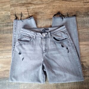 Sincerely Jules High Rise Distressed Crop Frayed Jeans size 7/28